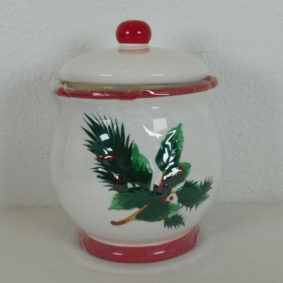 Wal-Mart Other - Christmas Classic Holly Cookie Jar Dishwasher Safe 9.5 x 8 inch Ceramic Wal-Mart